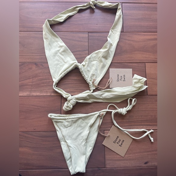 Stone Fox Swim Bikini Set Aloe Wash Size XS - Picture 2 of 11